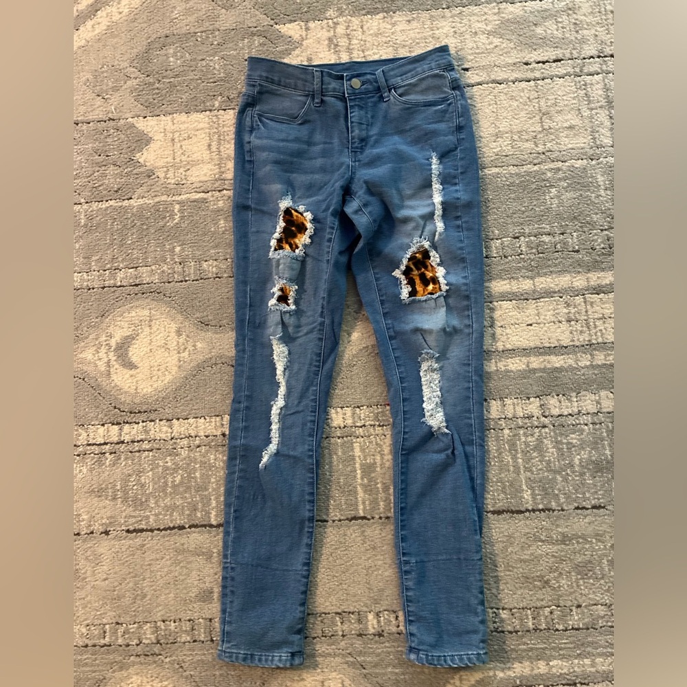 VENUS Blue Distressed Skinny Jeans